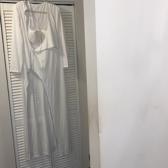 🔥Leader of the pack Diamonds hot drill high side split dress.🔥 - Picture 4 of 6